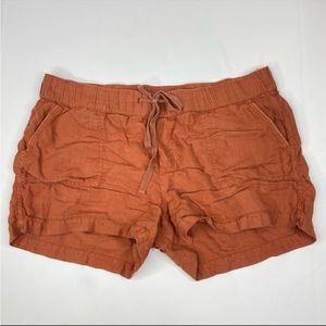 Caslon medium burnt orange linen shorts